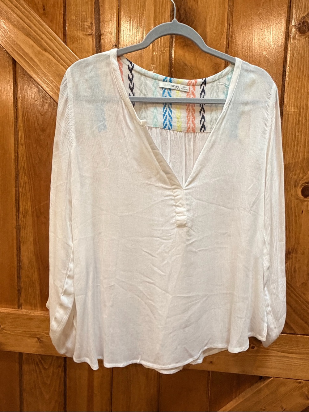 Subtle Luxury Ivory Boho Tunic Blouse XS/S